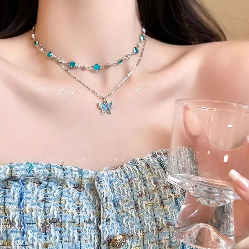 Colar Borboleta Azul
