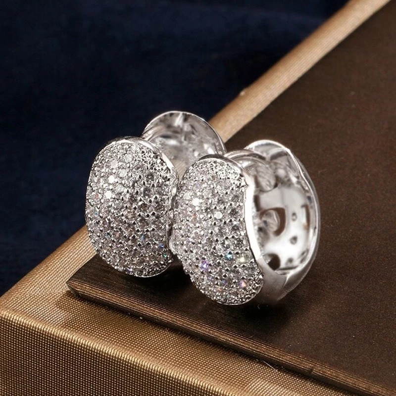  Argola Prata Cravejado Zirconia