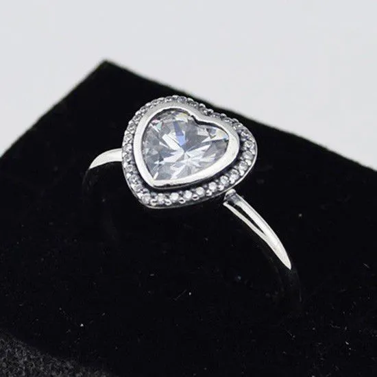 Anel Coração Brilhante 