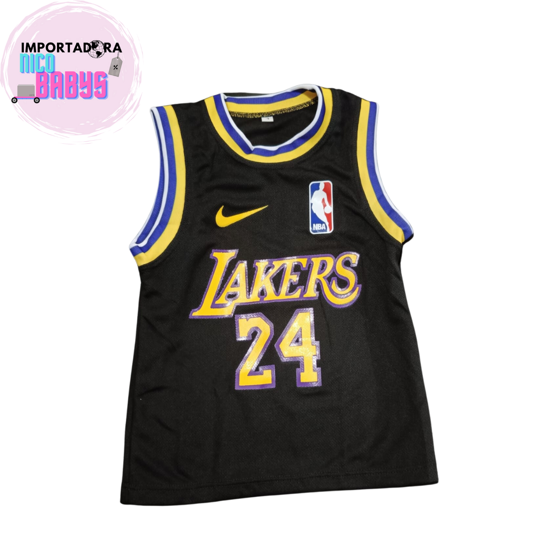 UNIFORME NBA NIÑO LAKERS NEGRO CON AMARILLO