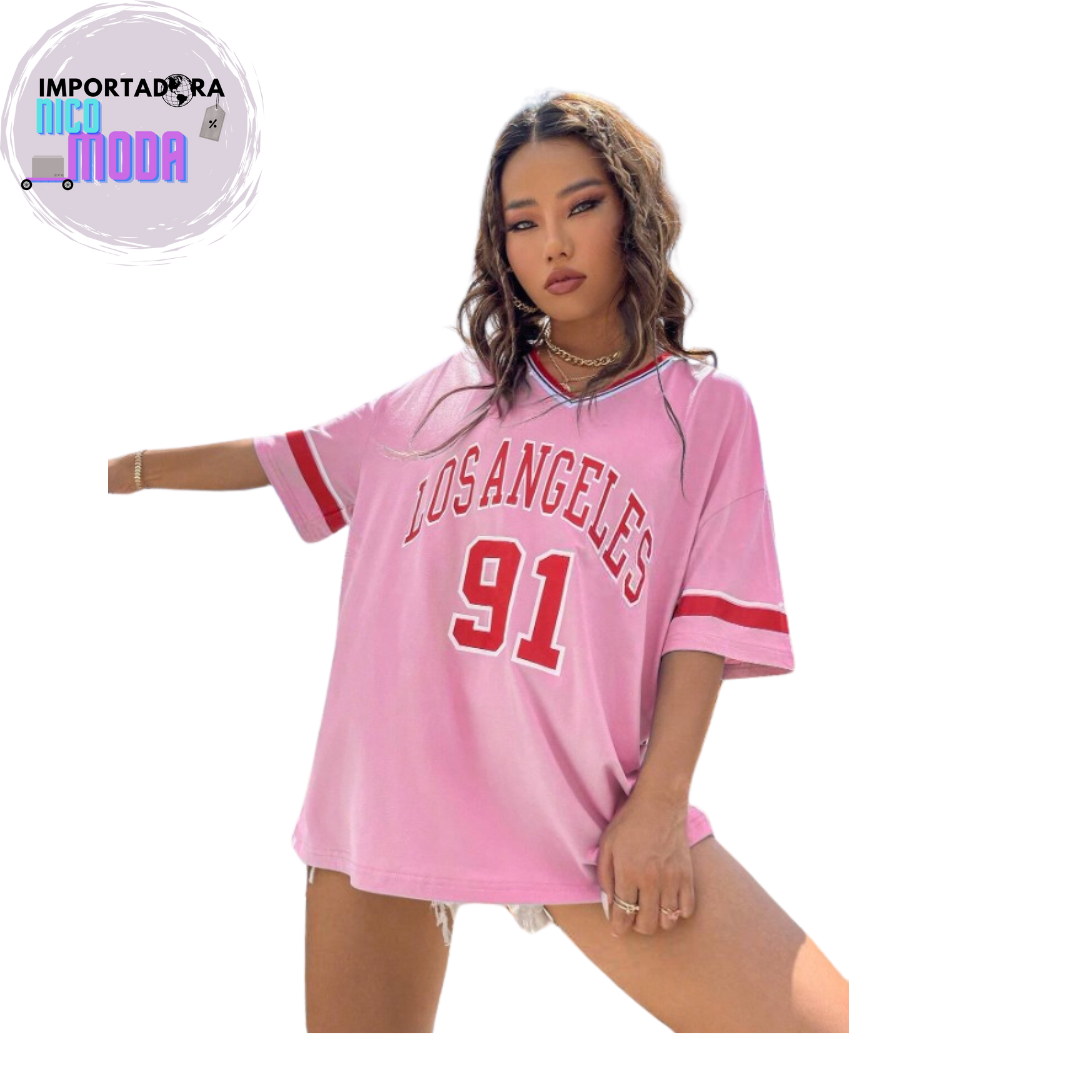 Beisbolera Dama LOS ANGELES ROSADA