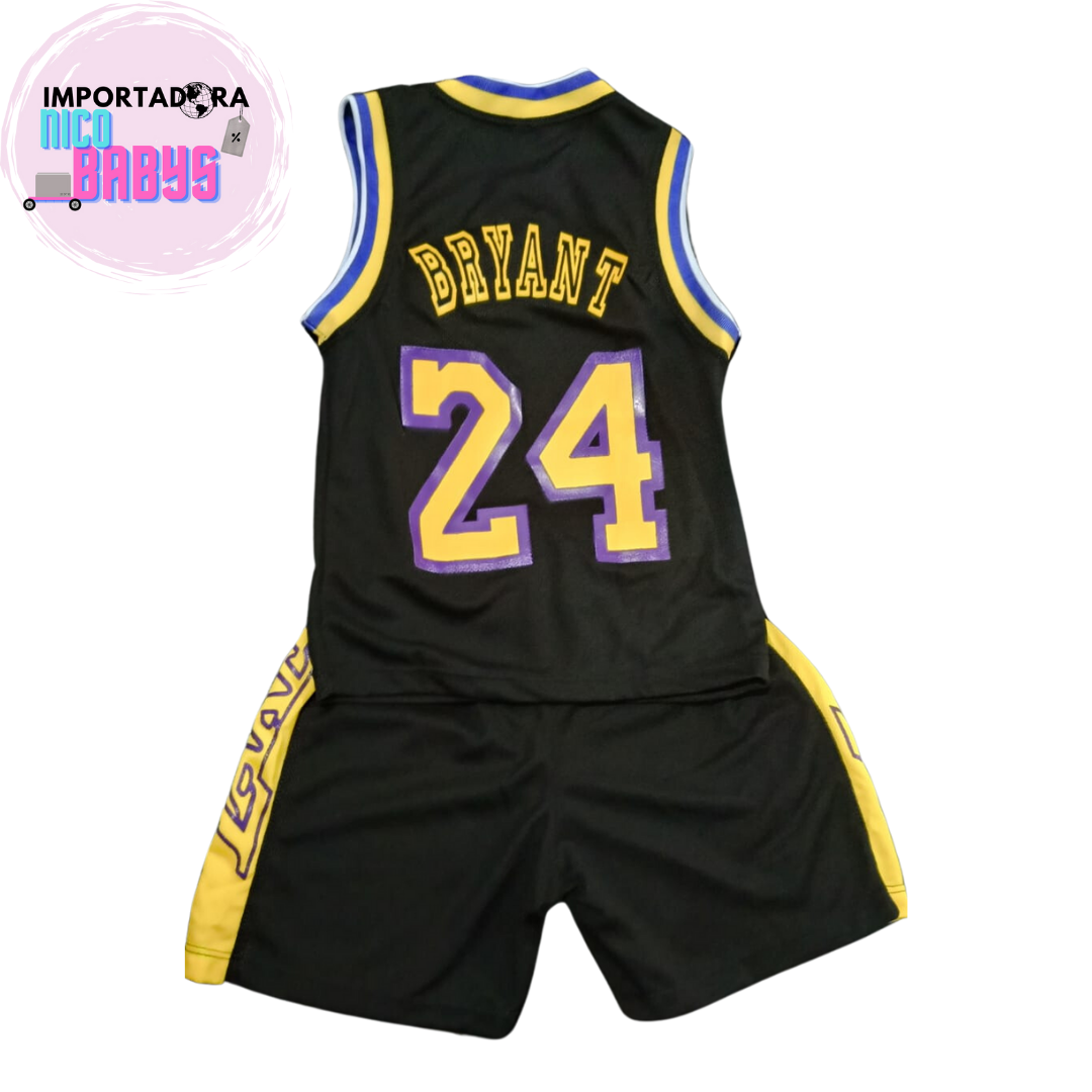 UNIFORME NBA NIÑO LAKERS NEGRO CON AMARILLO