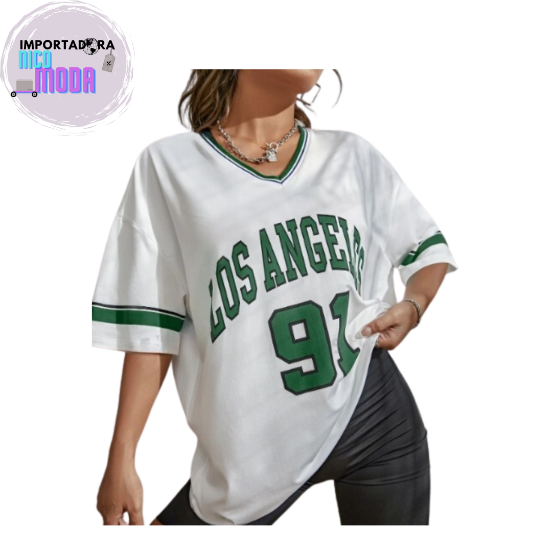 Beisbolera Dama LOS ANGELES VERDE