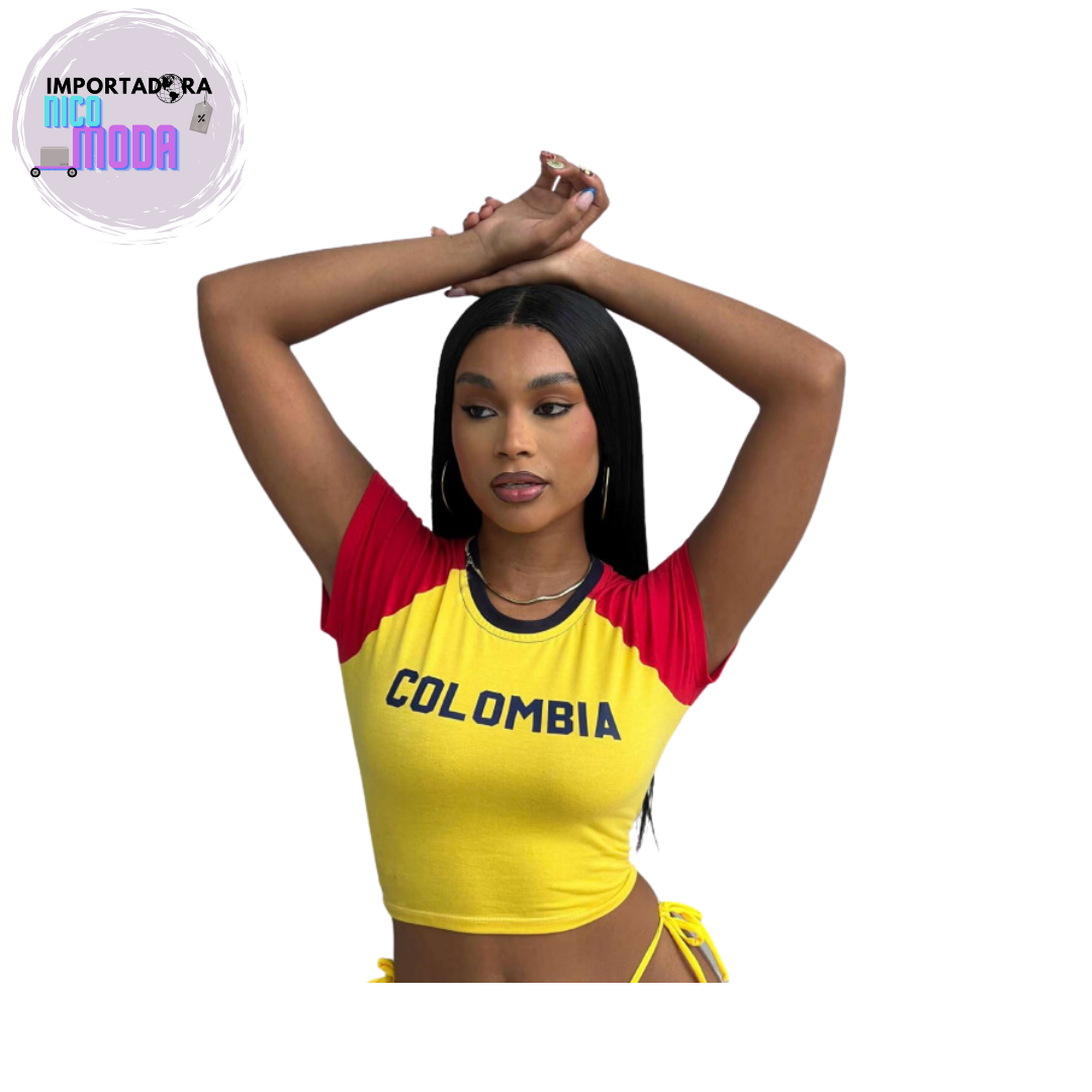 Camiseta Corta De Colombia Trendy