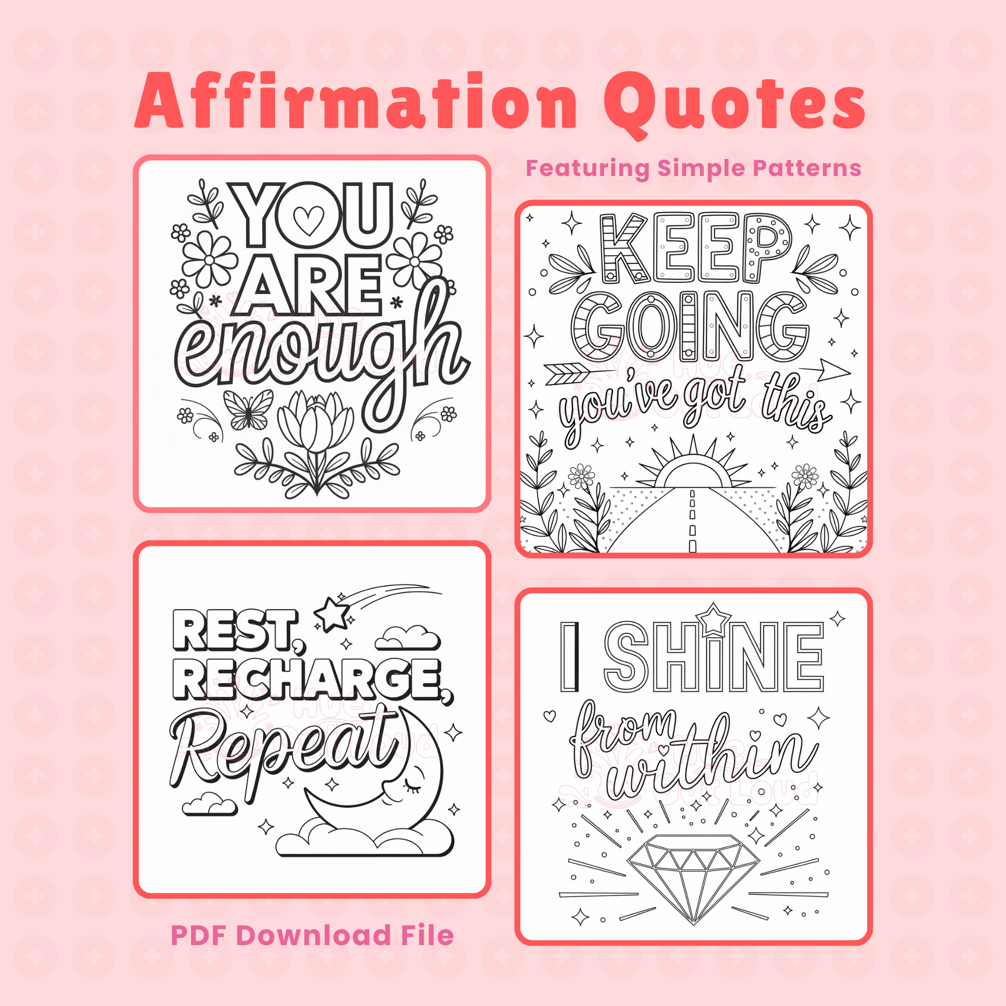 Positive Quote Coloring Pages Best for Stress Relief