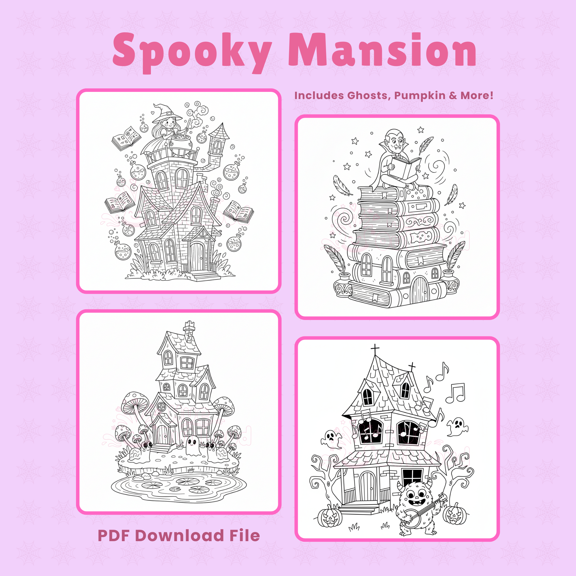 Haunted House Coloring Pages with Cute & Fun Designs Best for Halloween