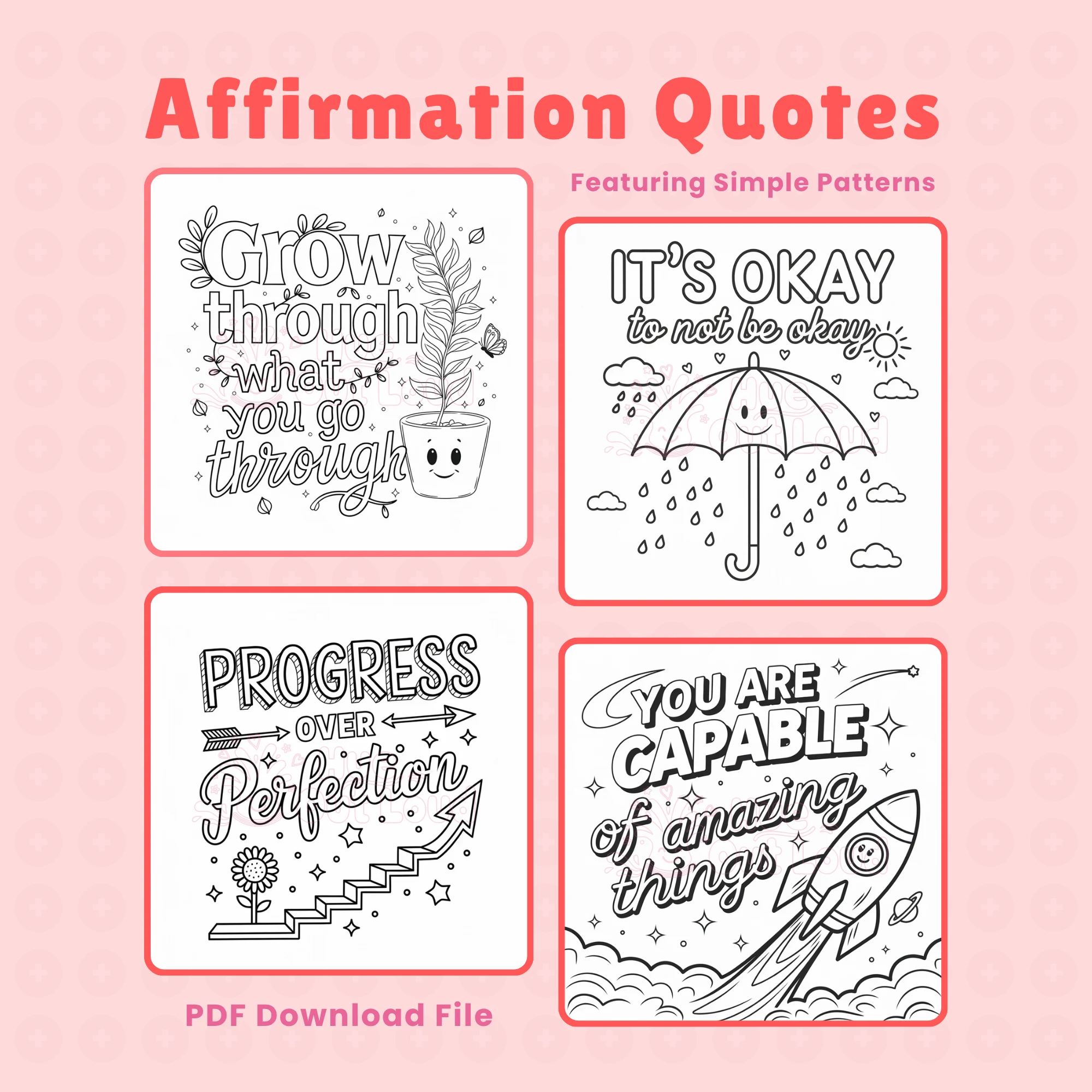 Positive Quote Coloring Pages Best for Stress Relief
