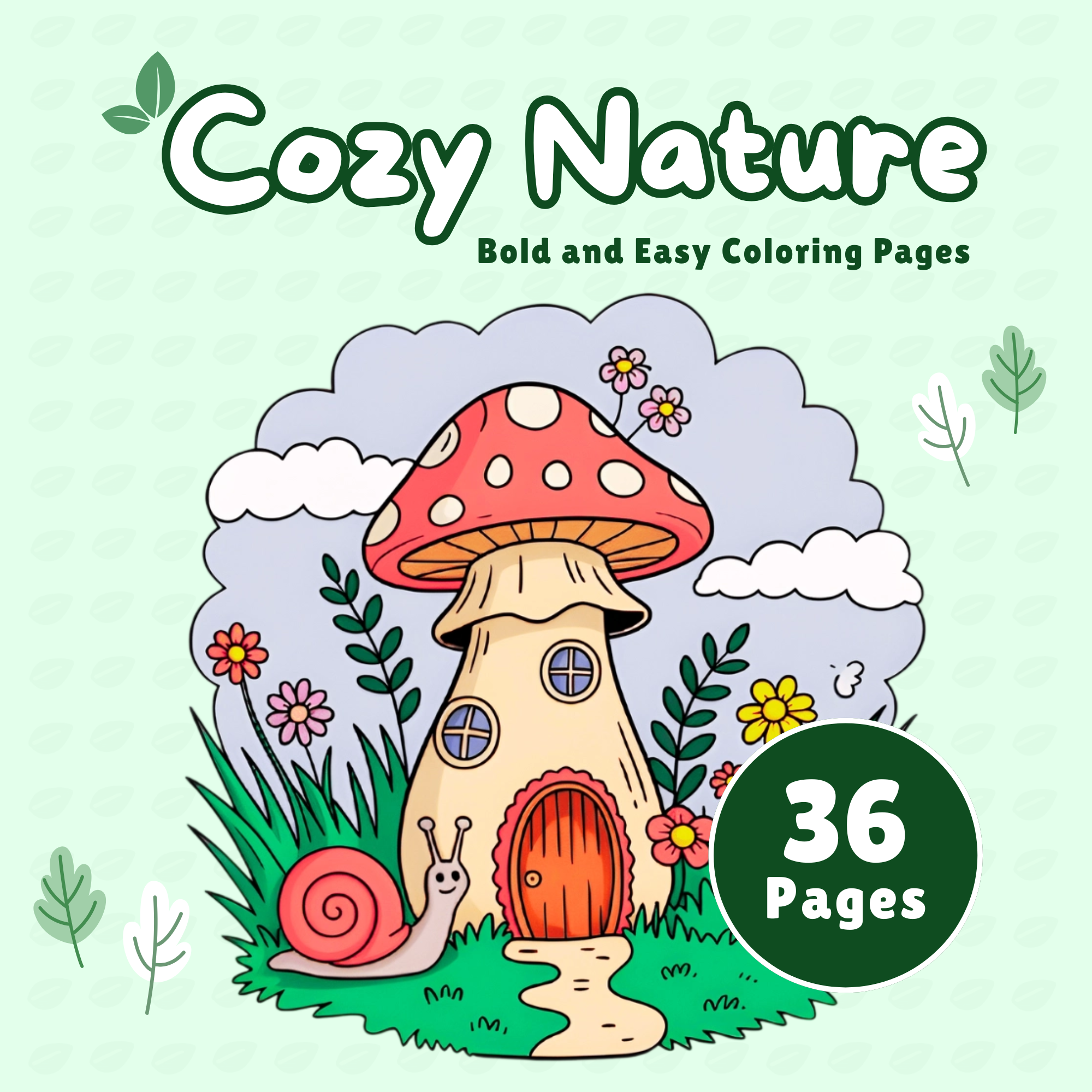 Cozy Nature Coloring Pages with Simple Design of Outdoor Scene