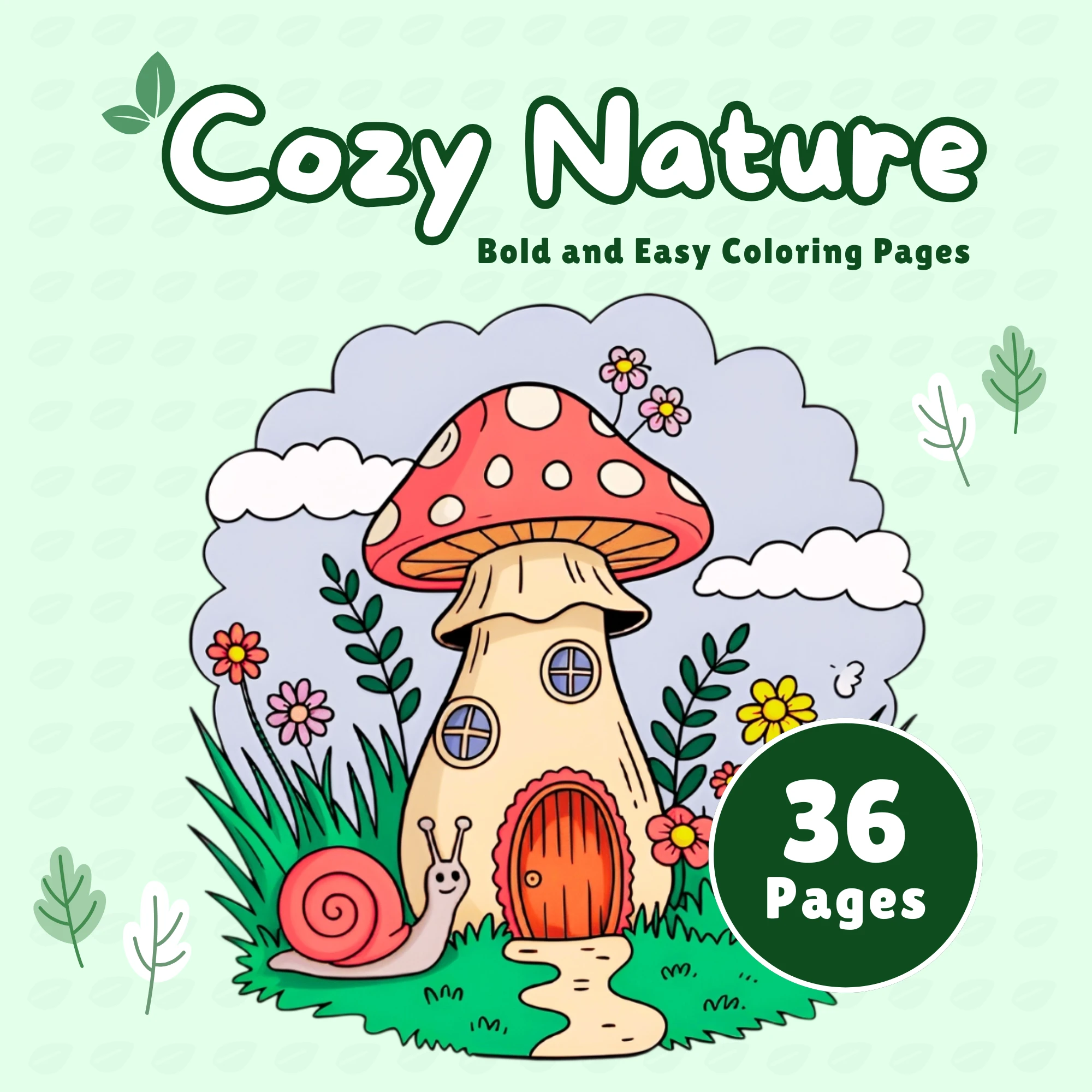 Cozy Nature Coloring Pages with Simple Design of Outdoor Scene