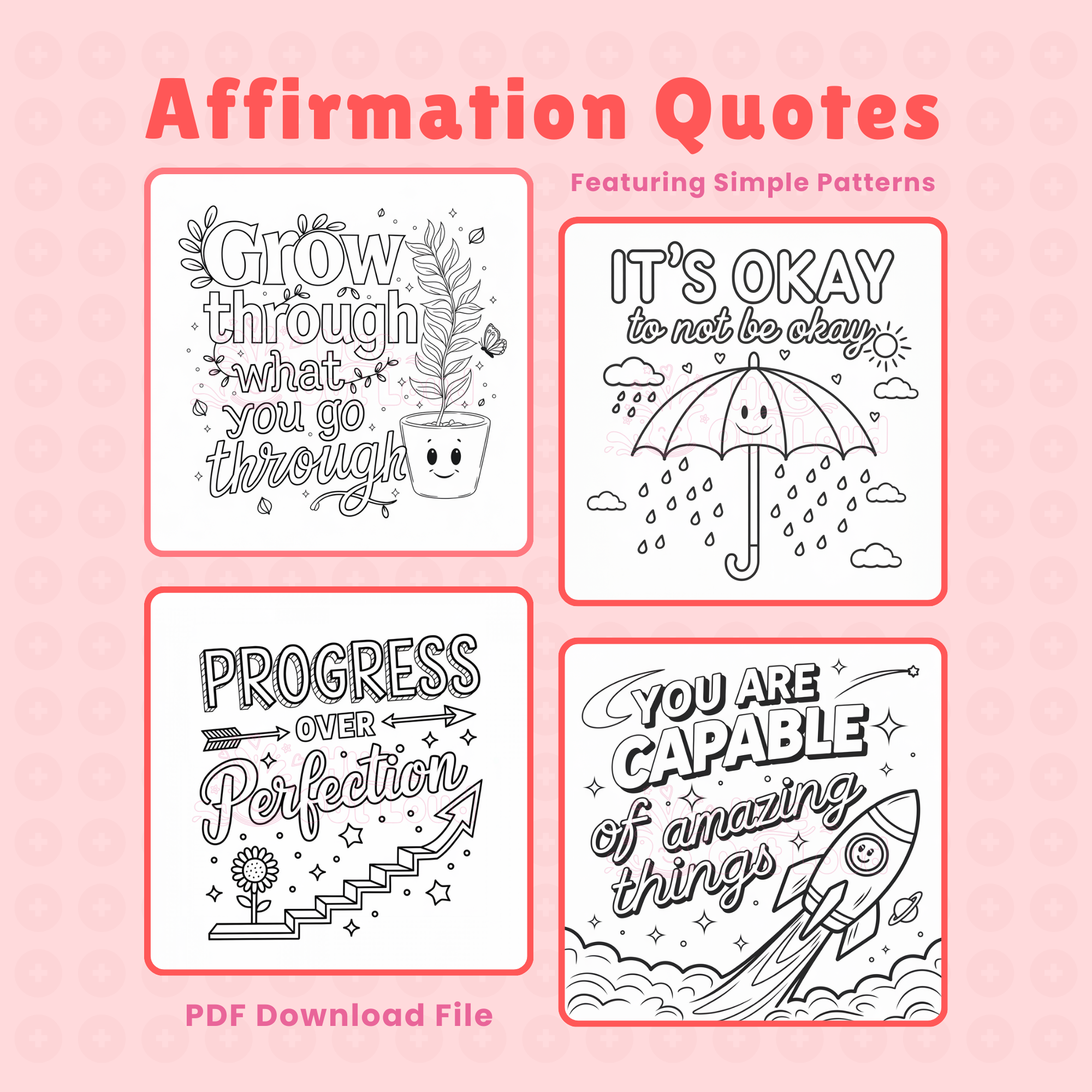 Positive Quote Coloring Pages Best for Stress Relief