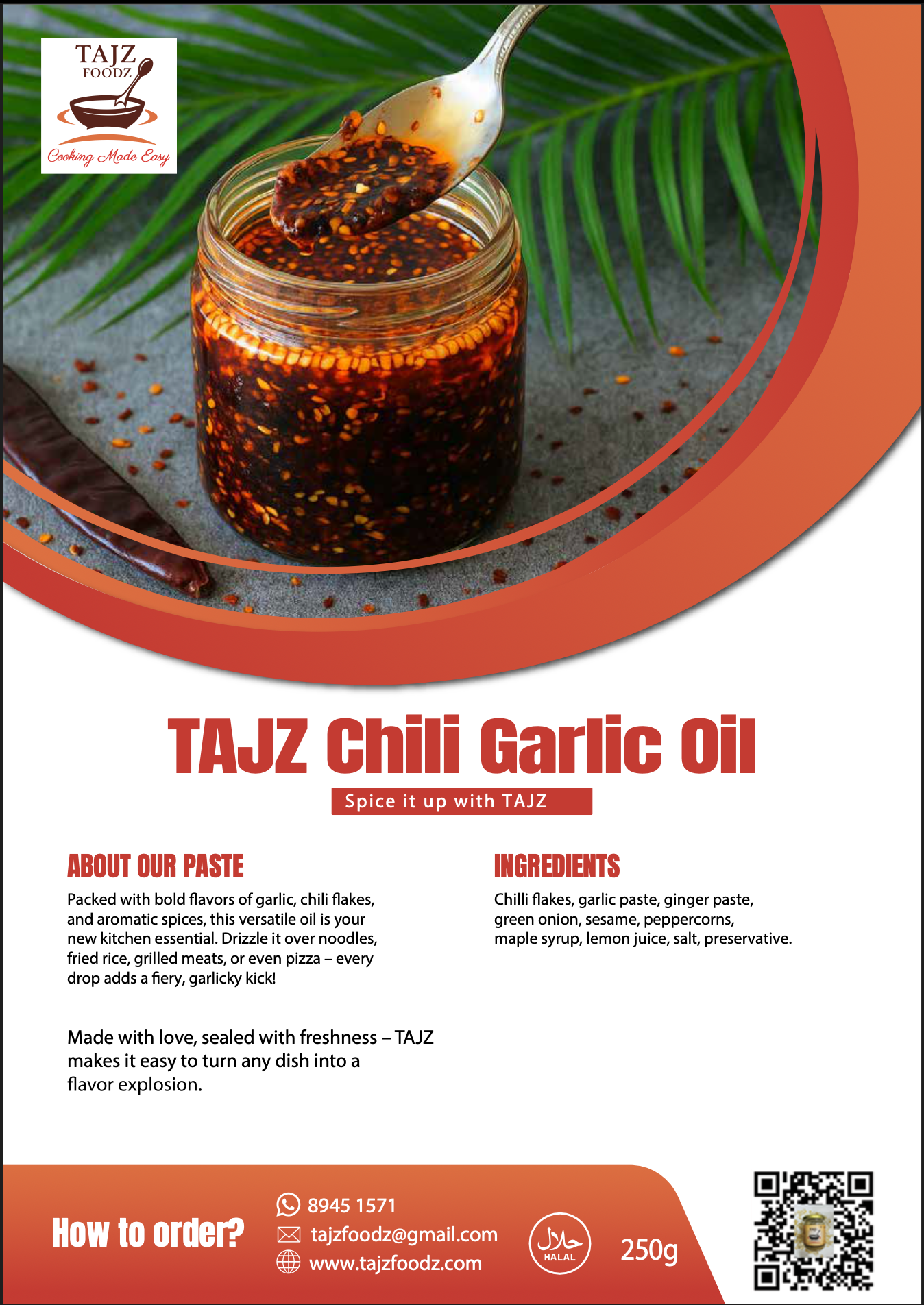 TAJZ Chili Garlic Oil