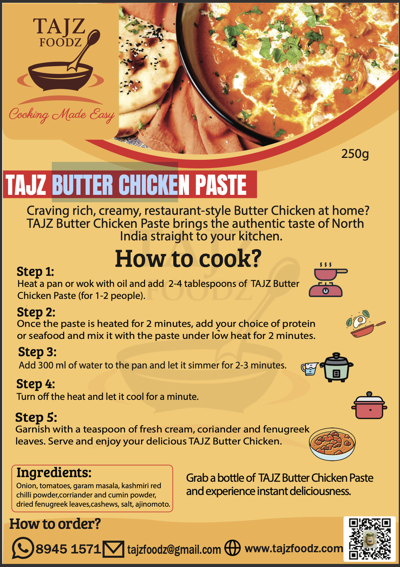 TAJZ Butter Chicken Paste