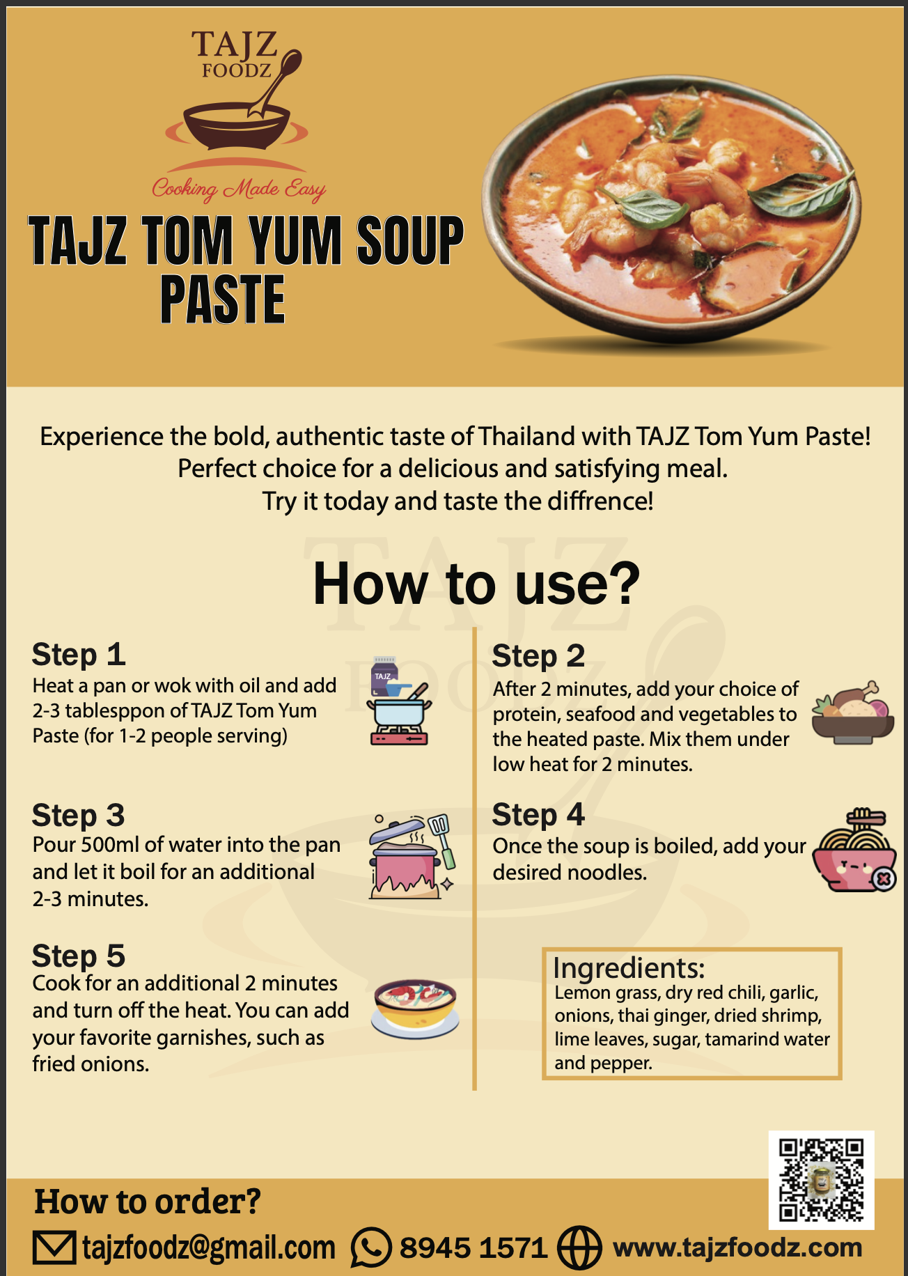 TAJZ Tom Yum Soup Paste