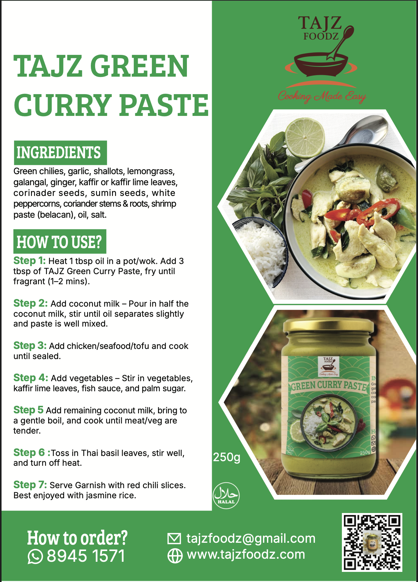 TAJZ Green Curry Paste