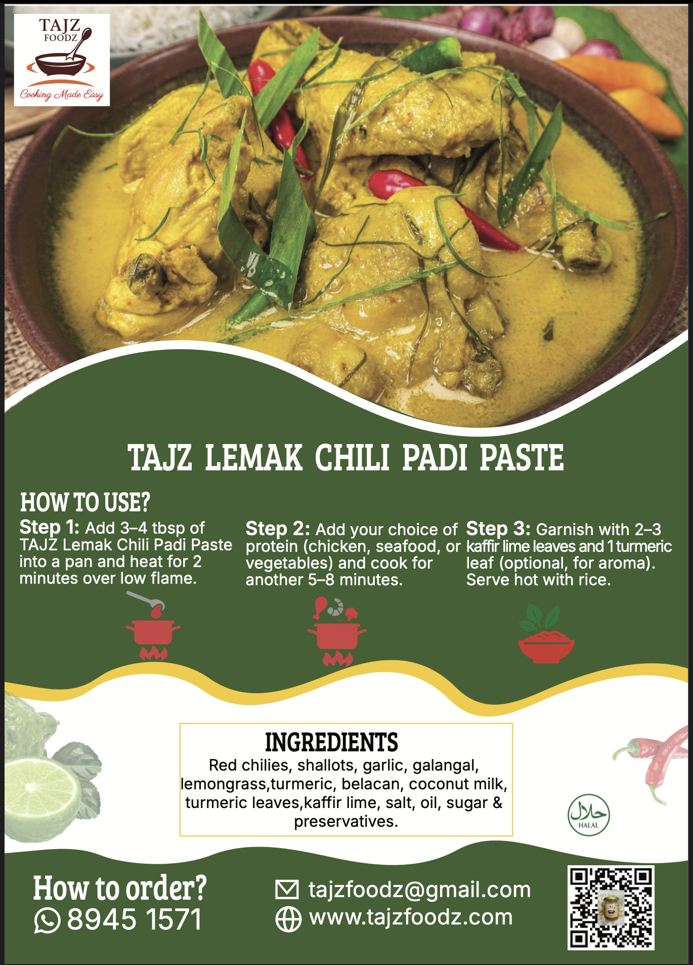TAJZ Lemak Chilli Padi Paste