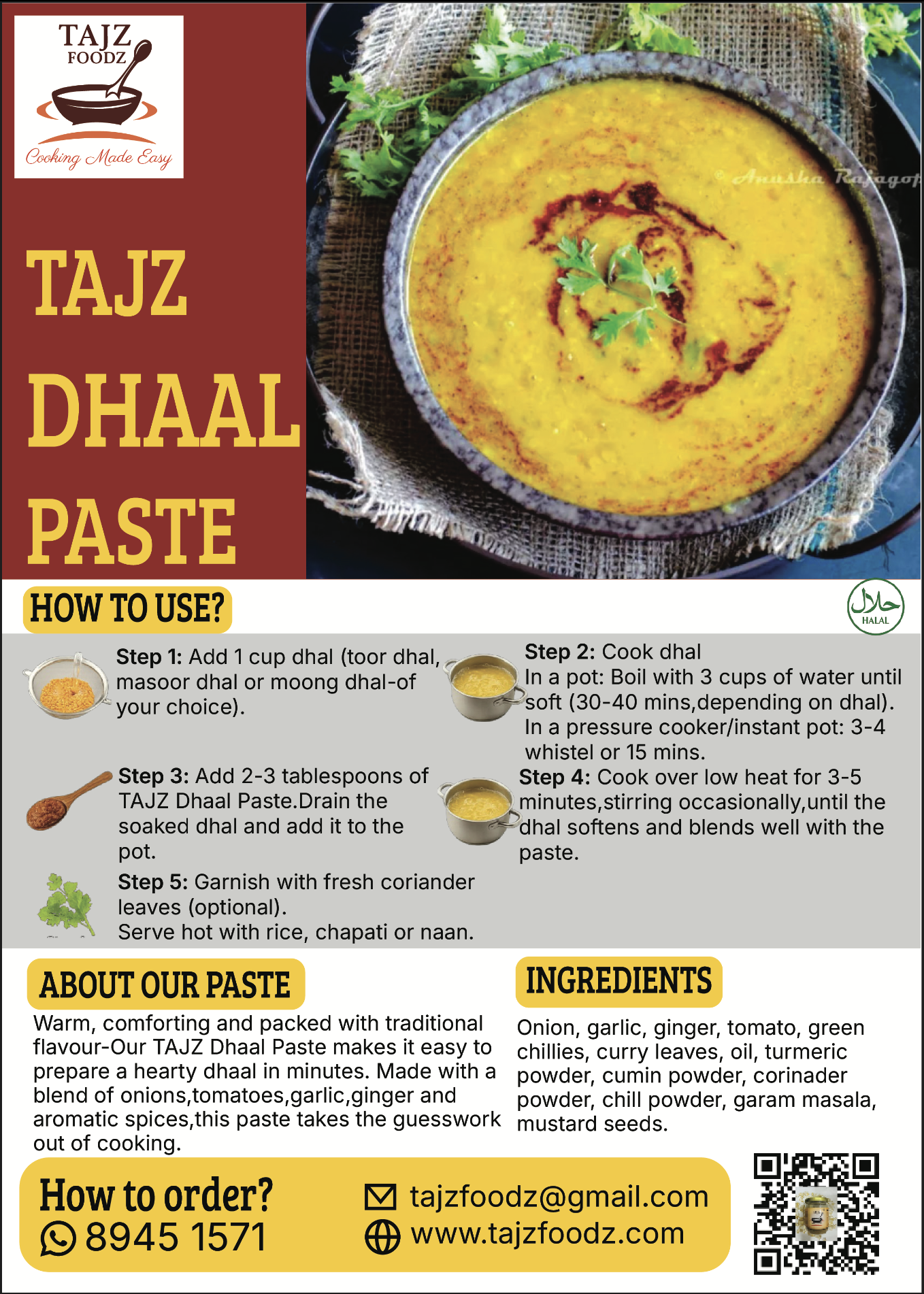 TAJZ Dhaal Paste