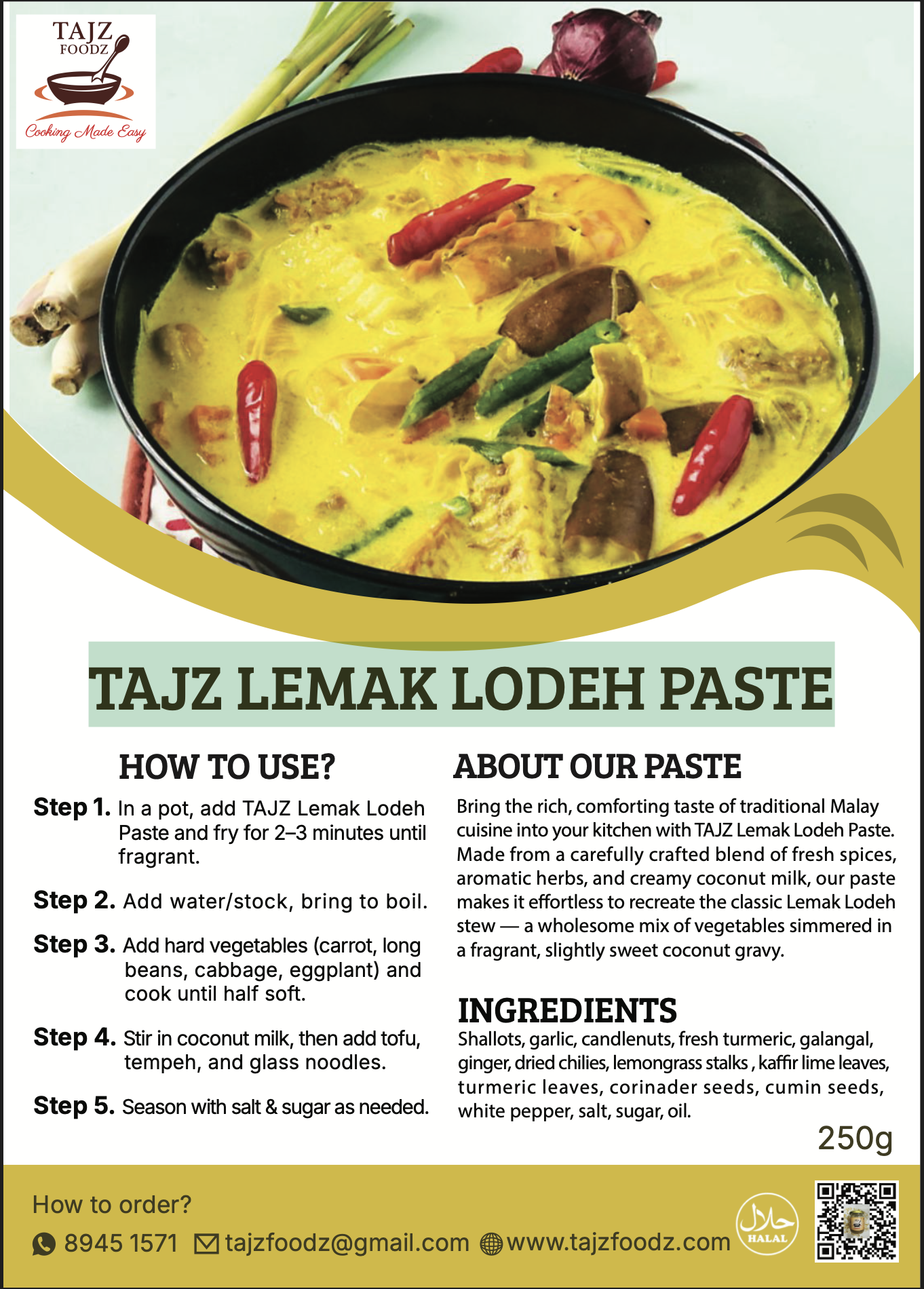 TAJZ LEMAK LODEH PASTE