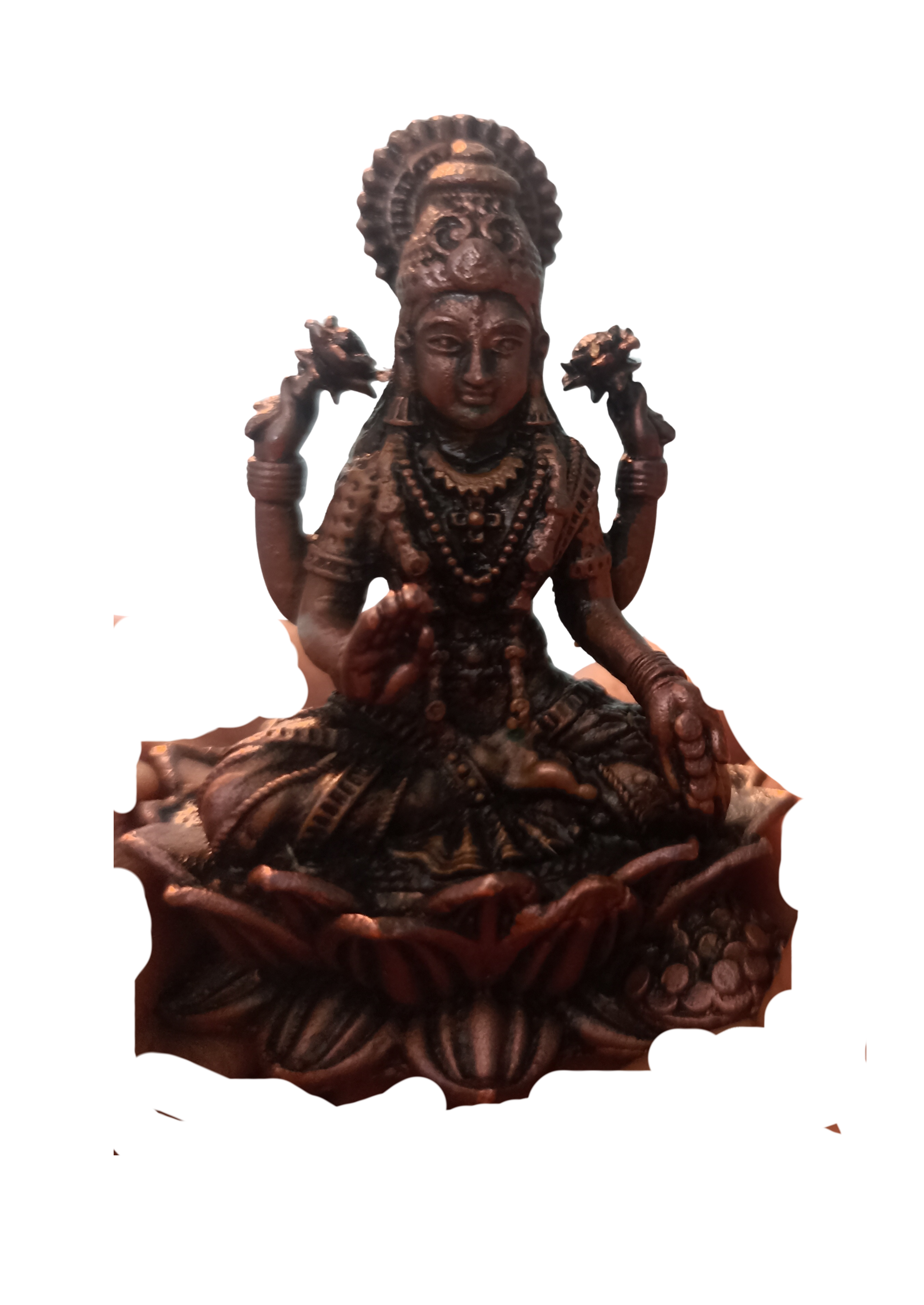Pure Copper Goddess Lakshmi Statue โ Vastu-Approved Idol for Wealth & Prosperity