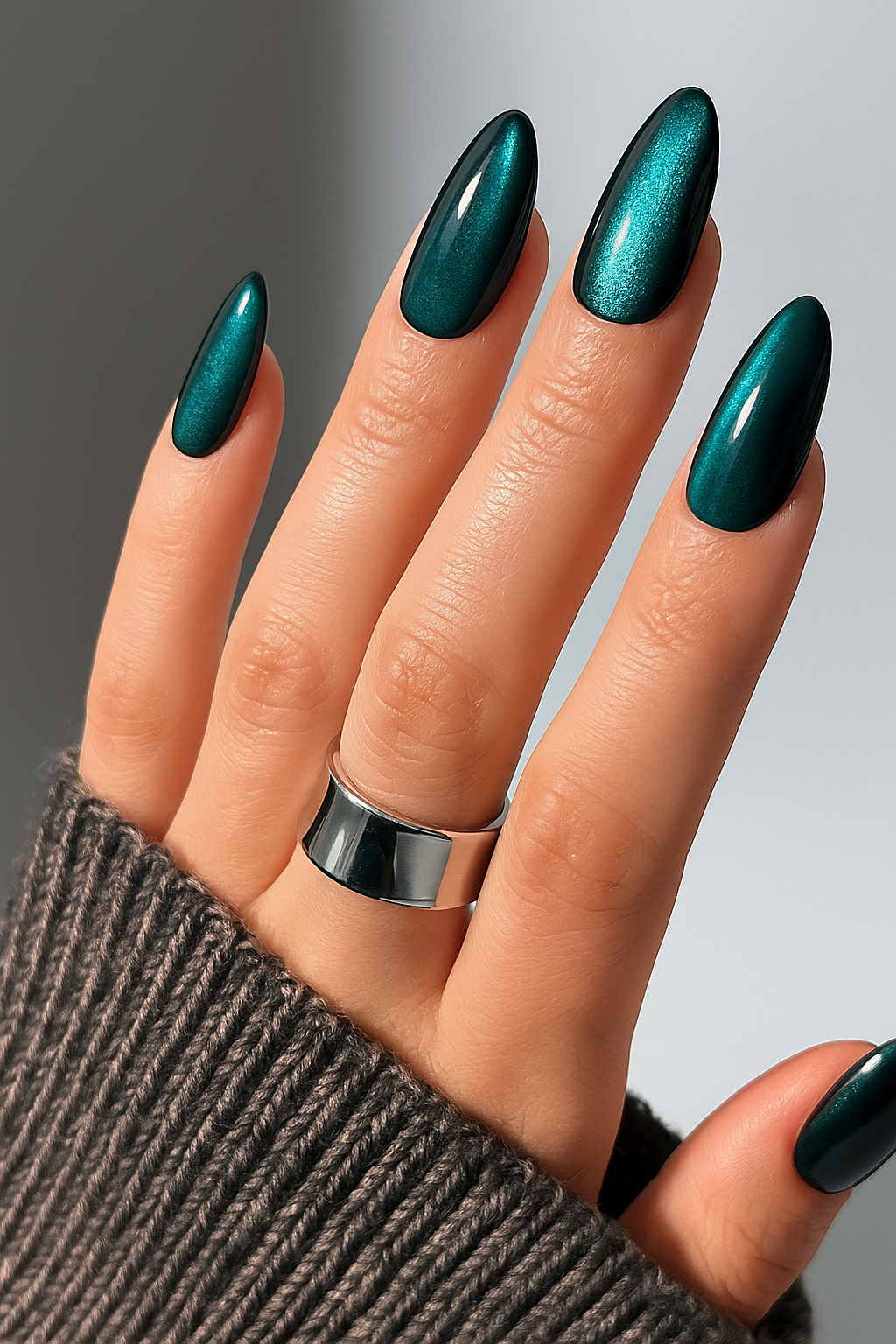 Green Cateye Nails