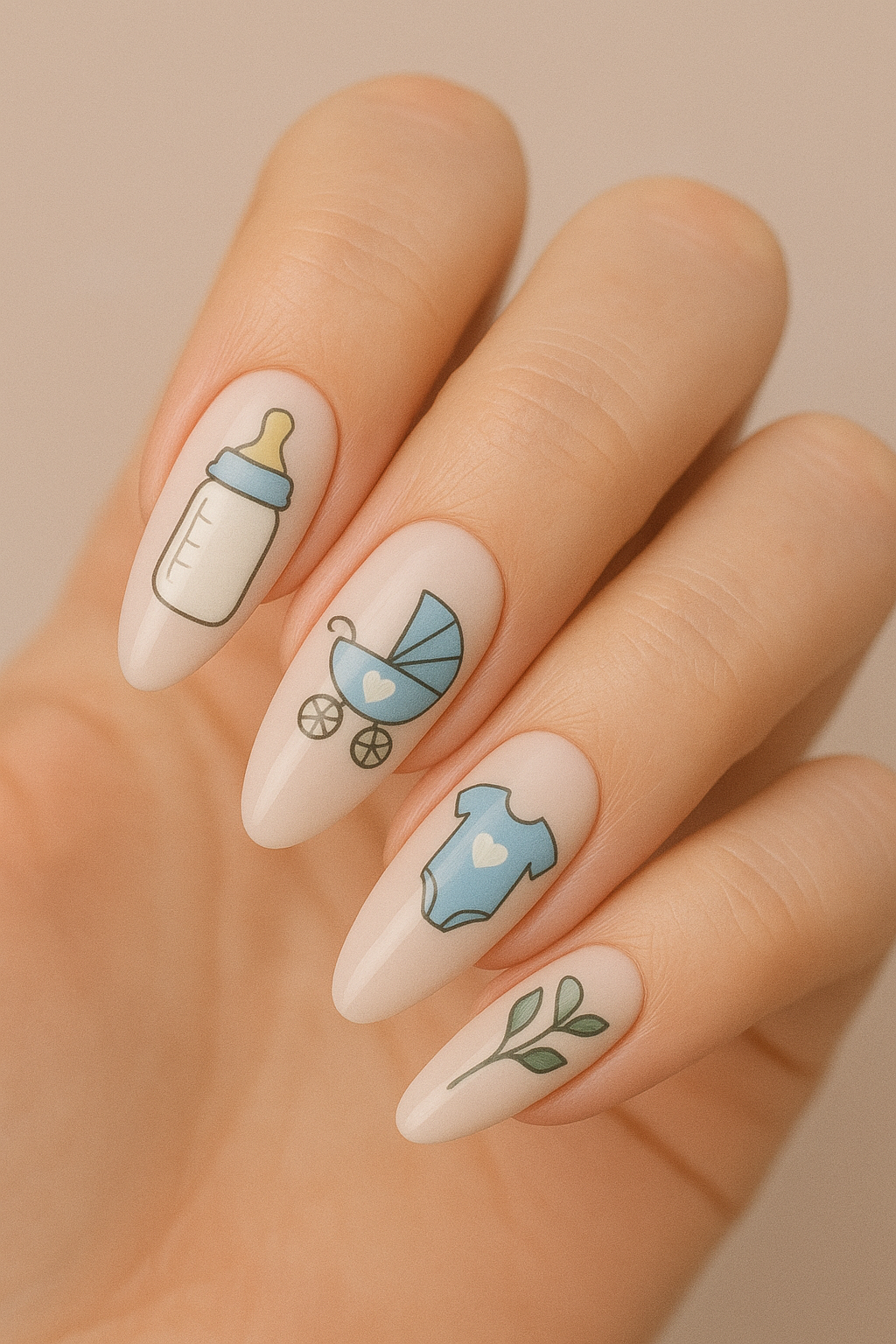 Baby Shower Nail Art