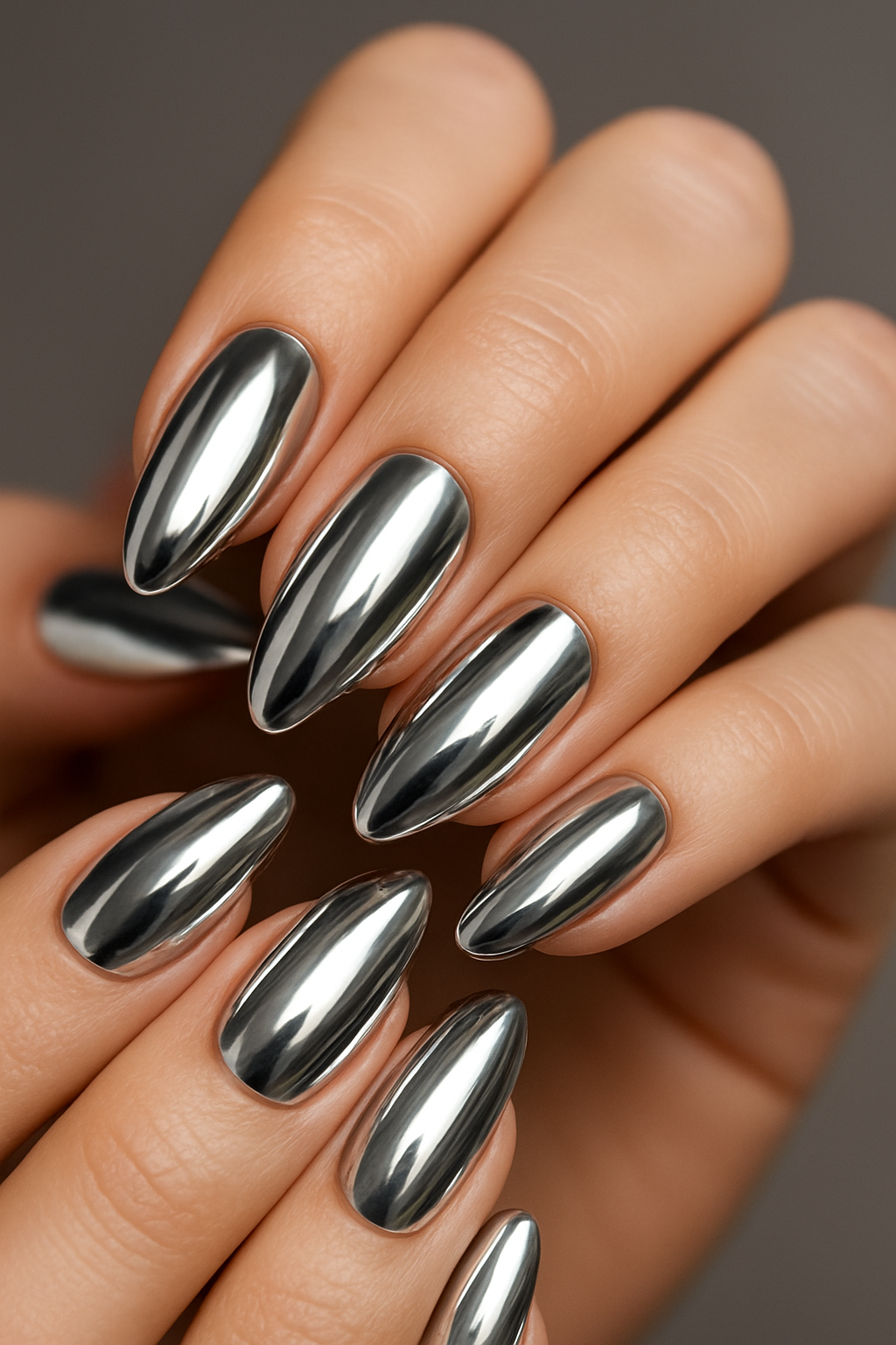Silver Chrome Press-On Nails