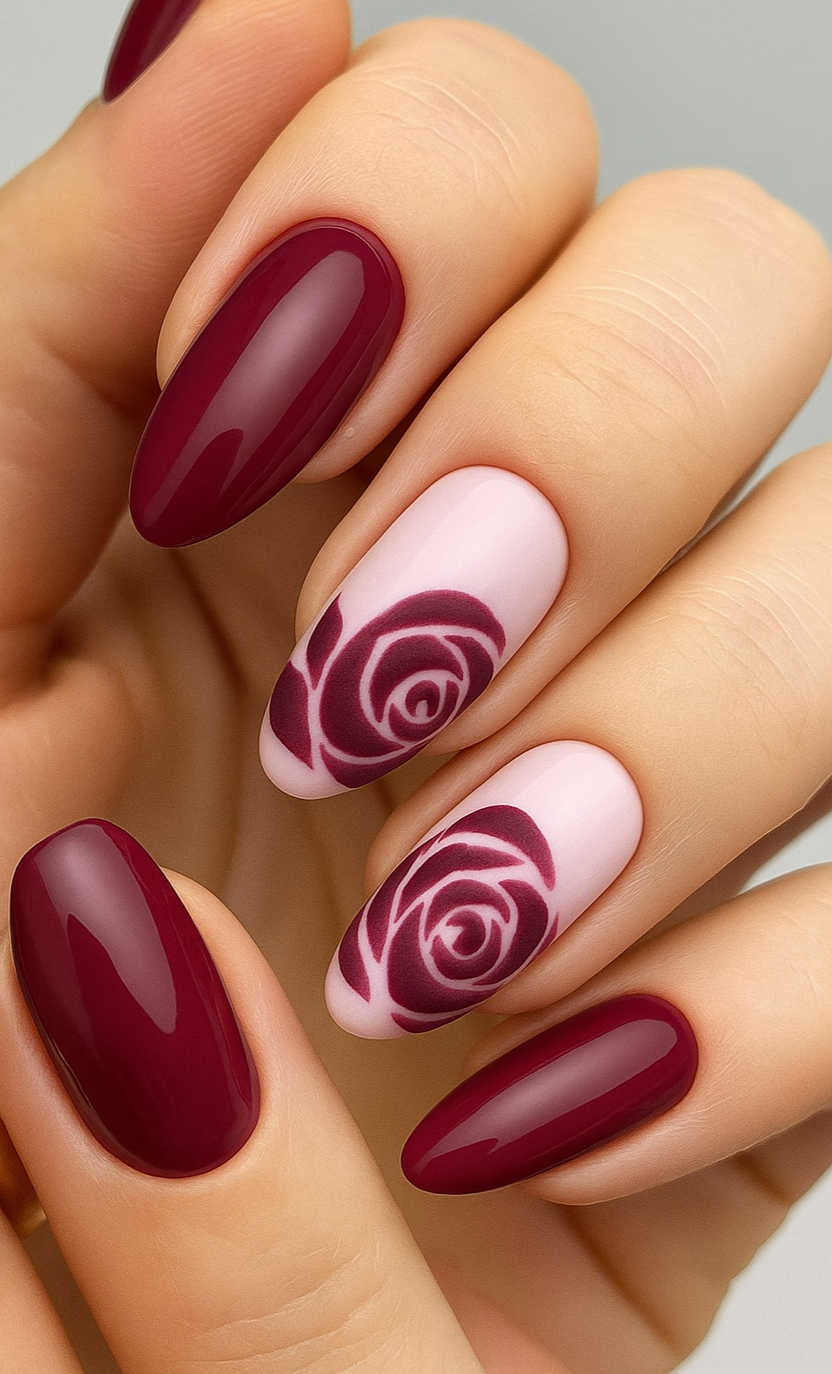 Rose Floral Nail Art