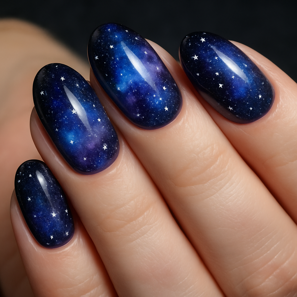 Galaxy Themed Nail Art