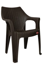 Ninja Garden Rattan-Style Plastic Chair Brown