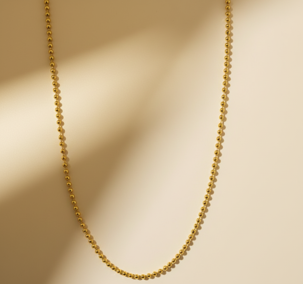 Collar de Oro Con Diseño de Bolitas 