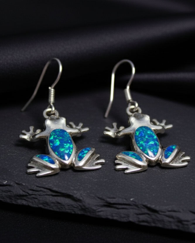 Aretes de Rana Azul