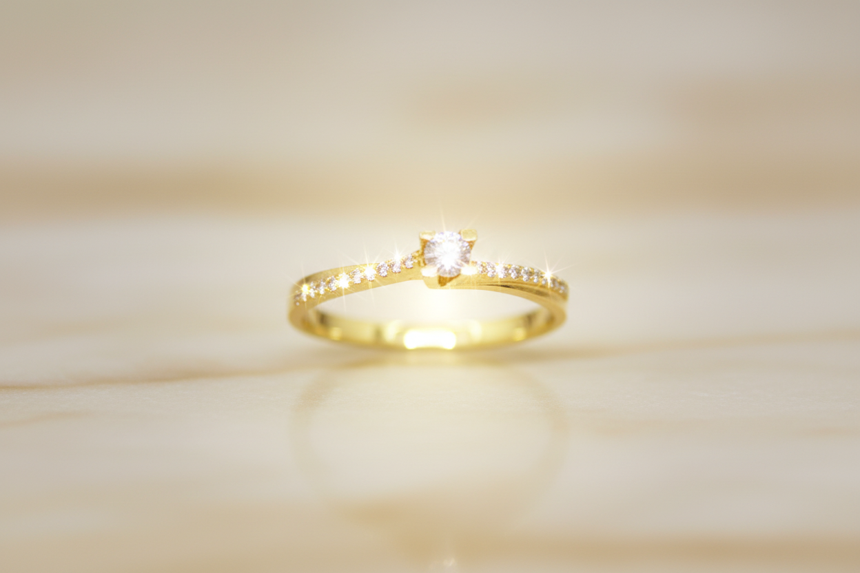 Anillo de Oro Con Churumbella entrelazada 