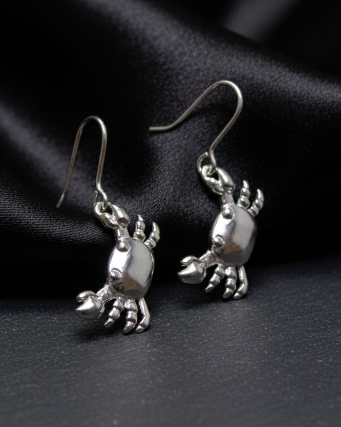 Aretes de Plata de Cangrejo