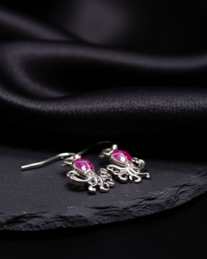 Aretes de Pulpo Naranja