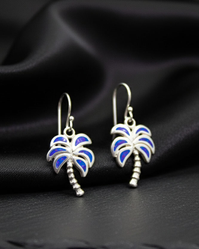 Aretes de Palmera Azul