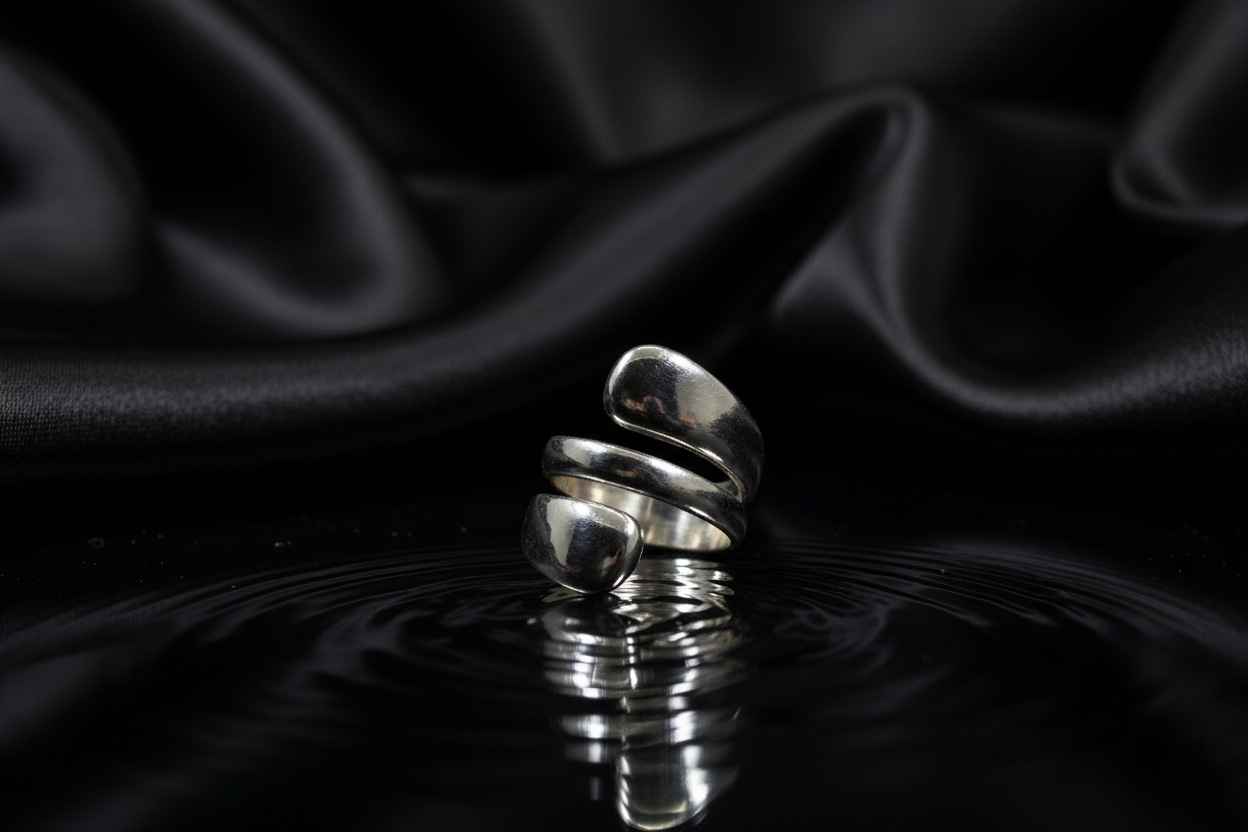 Anillo de Plata Con Diseño de Espiral Grueso