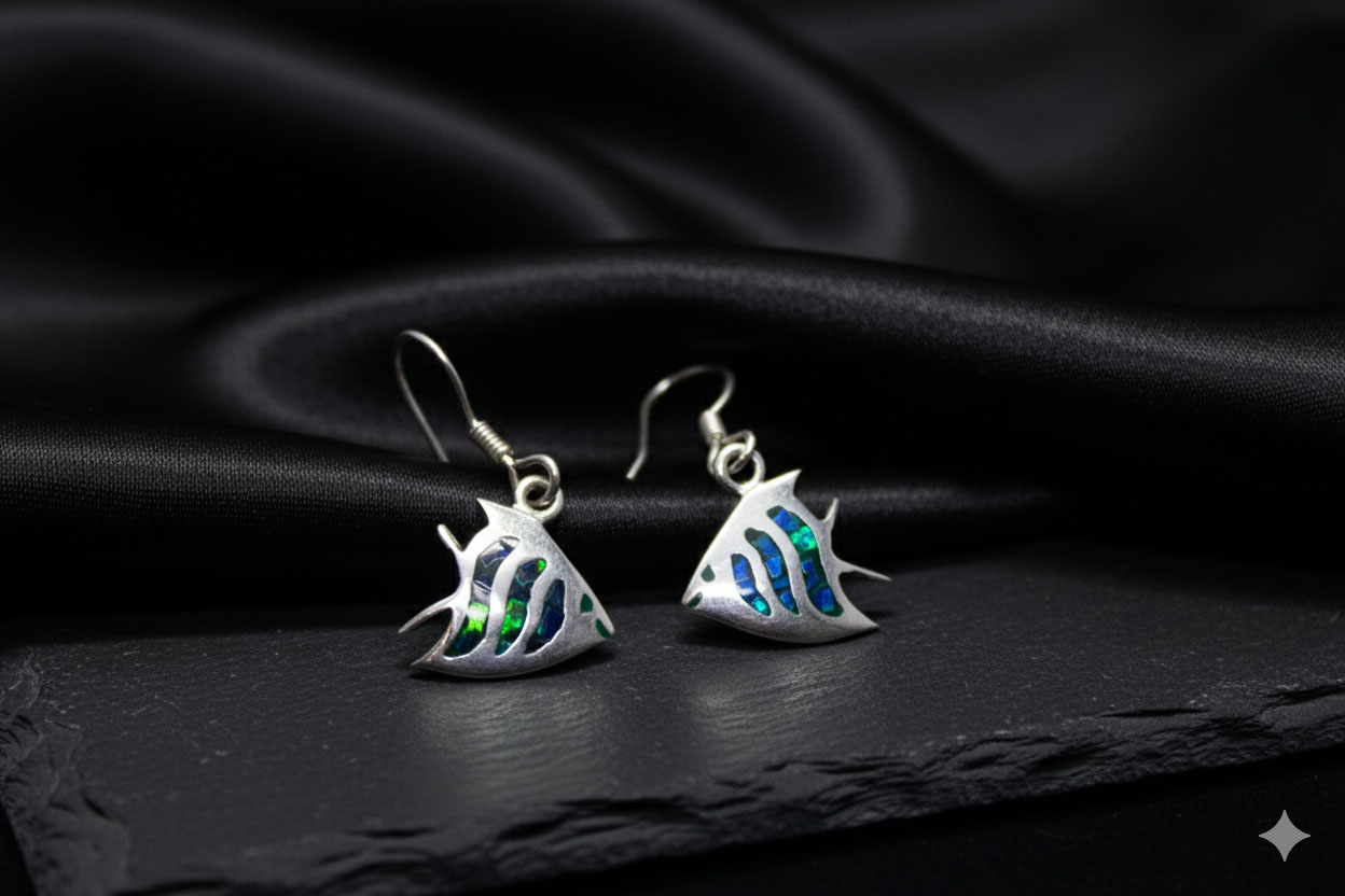 Aretes de Plata de Pez