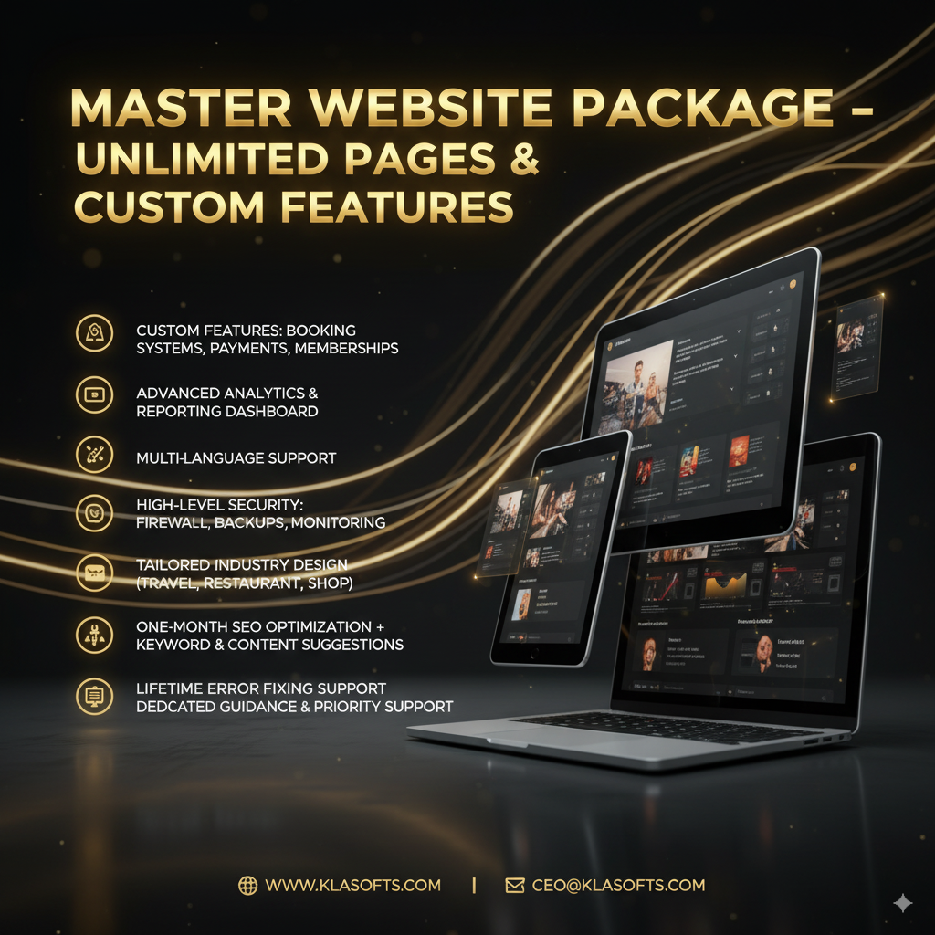 MASTER CUSTOM WEBSITE PACKAGE