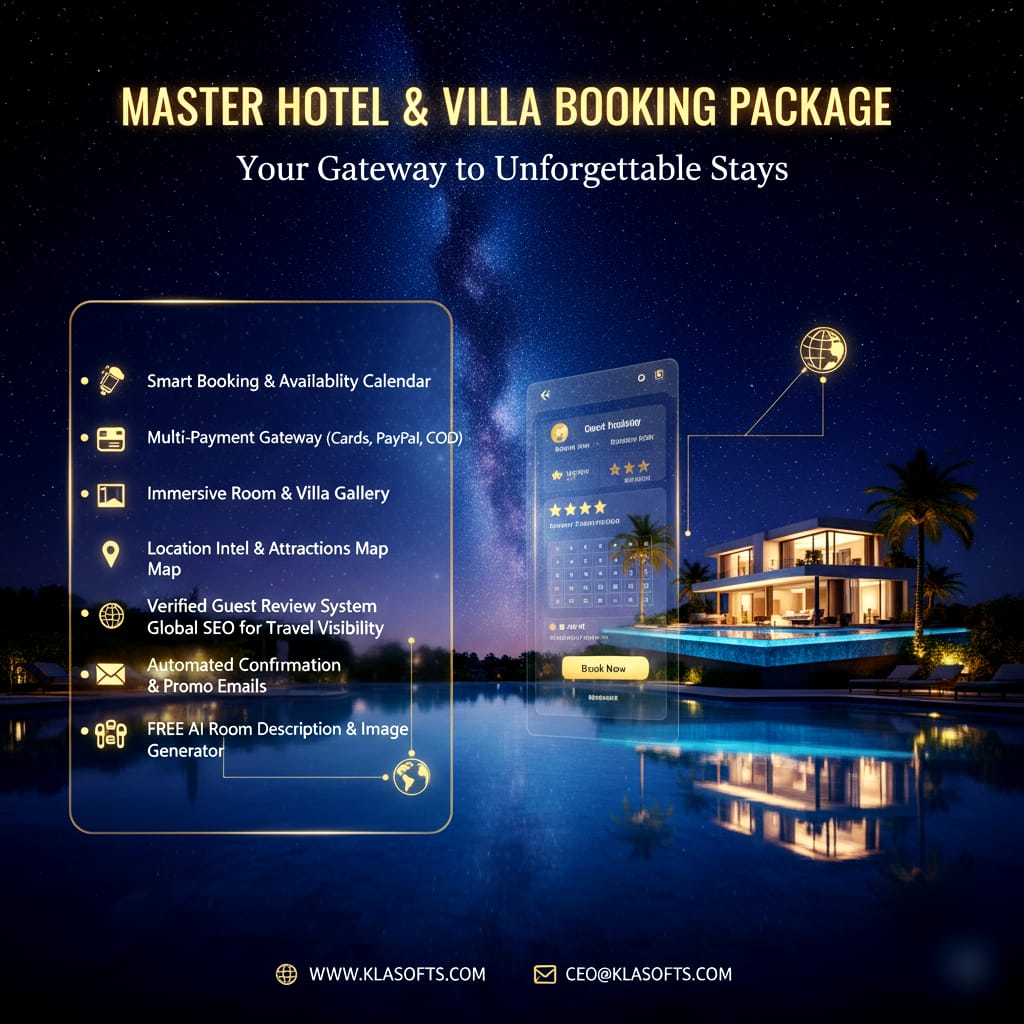 🏨 MASTER HOTEL & VILLA BOOKING PACKAGE