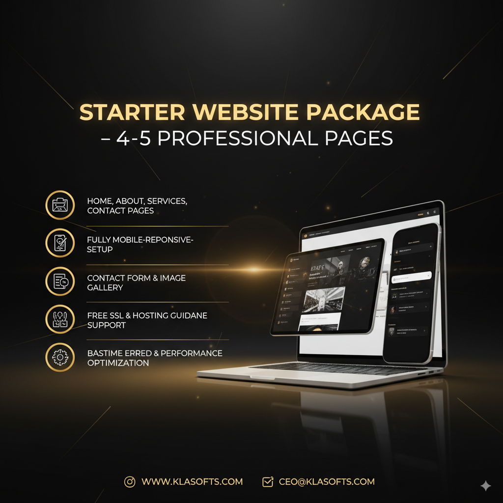 STARTER CUSTOM  WEBSITE PACKAGE 