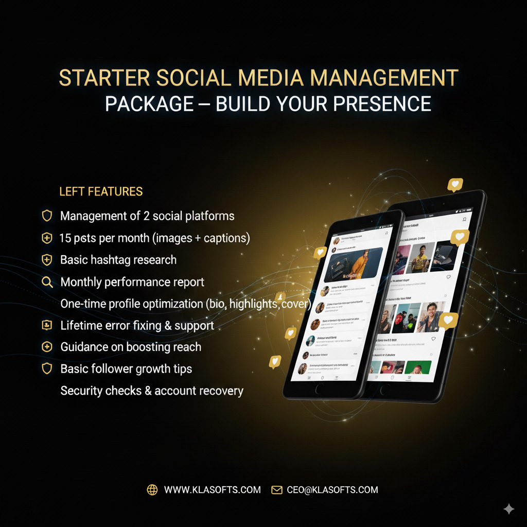 📱 STARTER SOCIAL MEDIA MANAGEMENT PACKAGE
