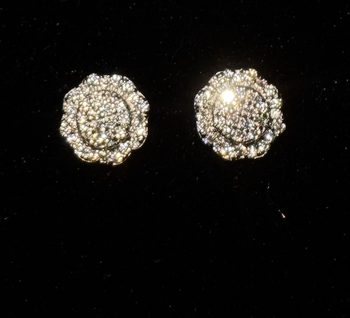 Moissanite Flower Cluster Earrings 0.55tw