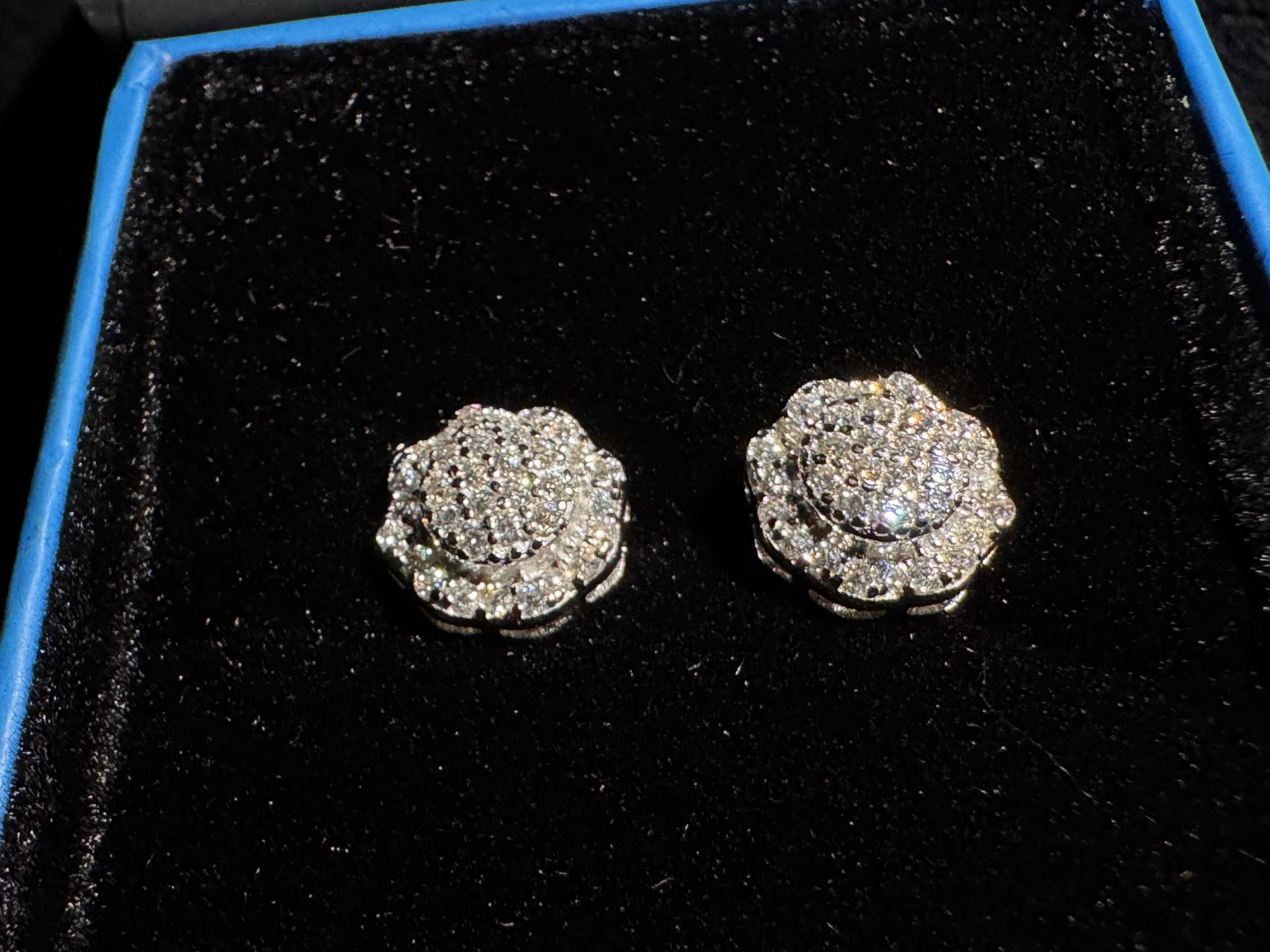Moissanite Flower Cluster Earrings 0.55tw