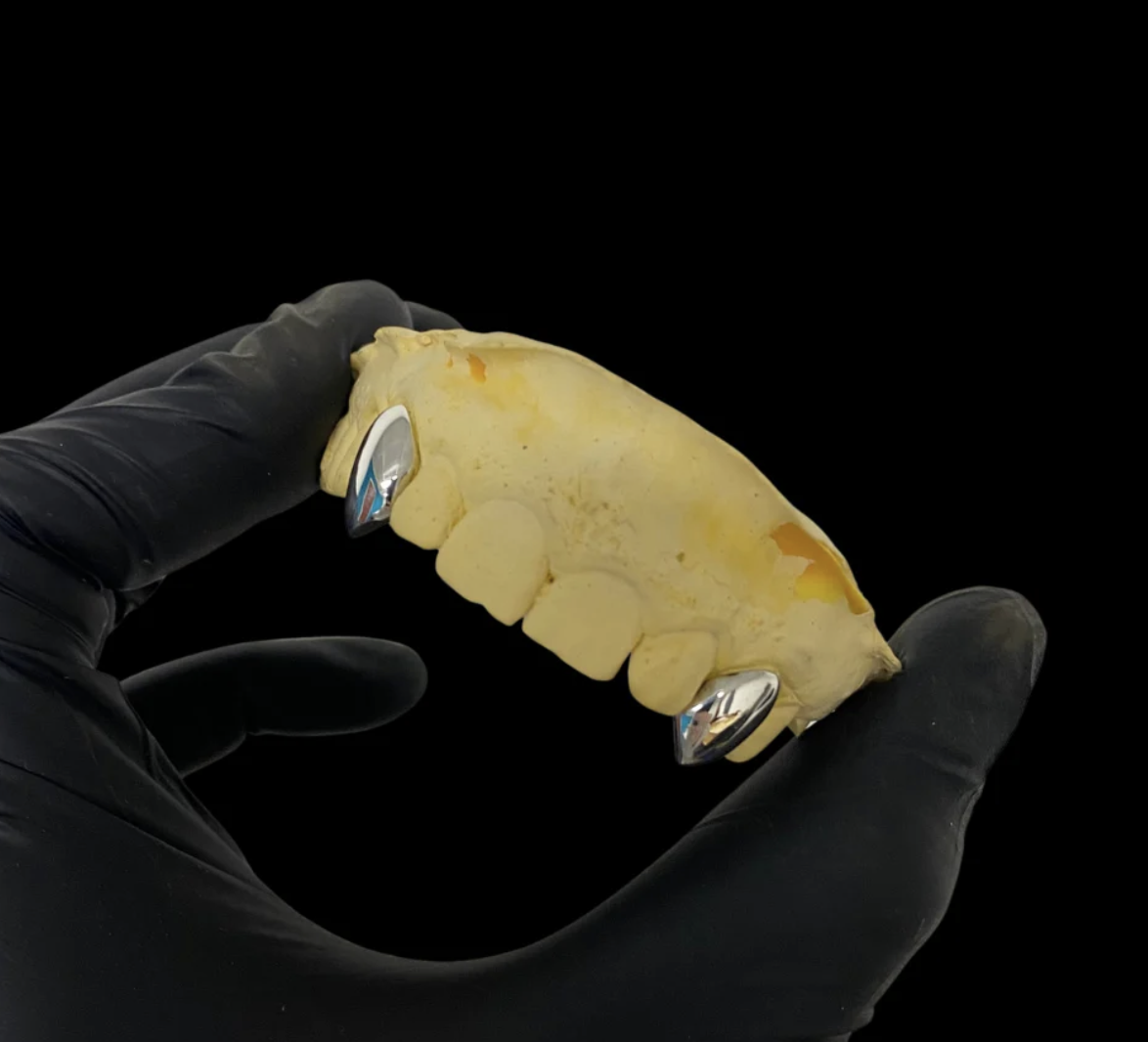 Single Fangs white gold