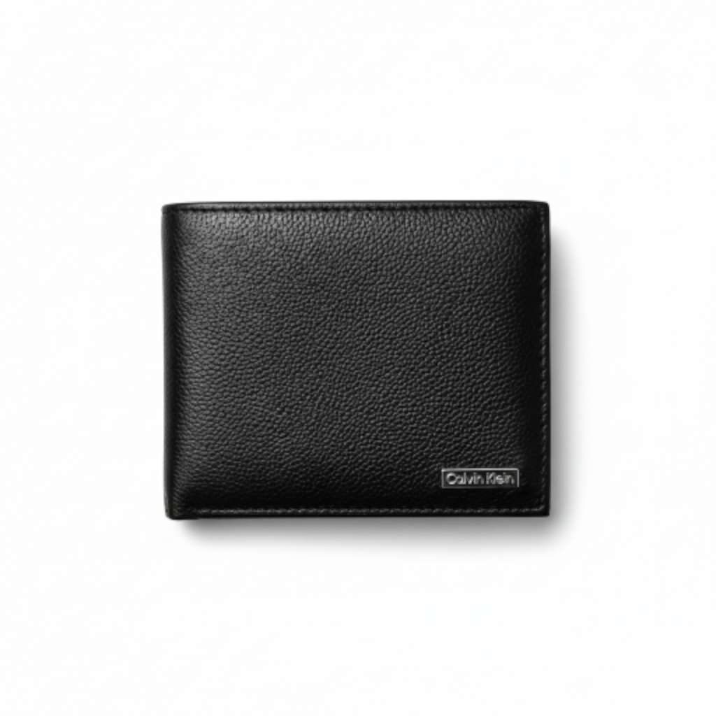 Men's Black Leather Wallet and Belt Set