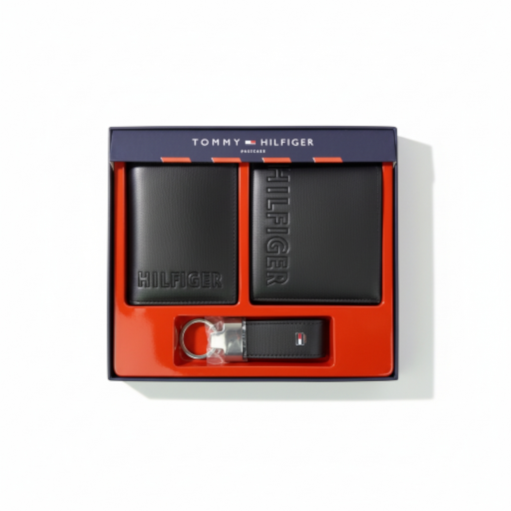 Tommy Hilfiger Wallet and Keychain Gift Set
