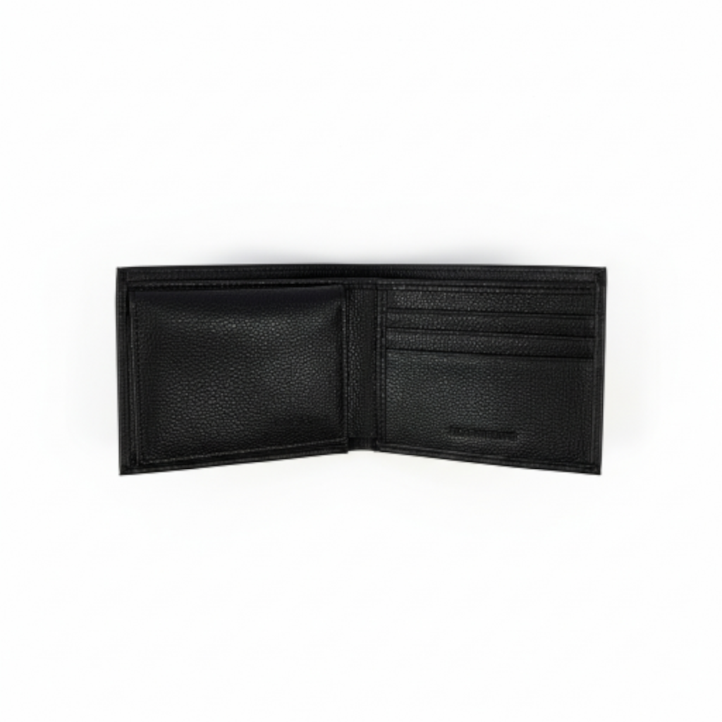 Men's Black Leather Wallet and Belt Set