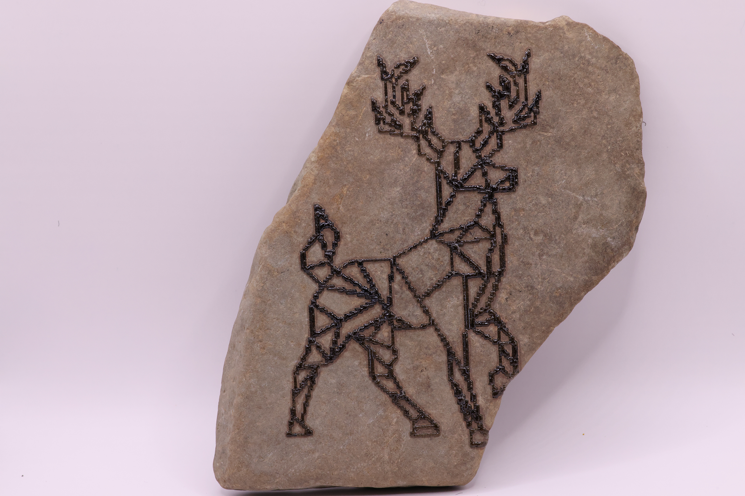 Geometric Reindeer Stone