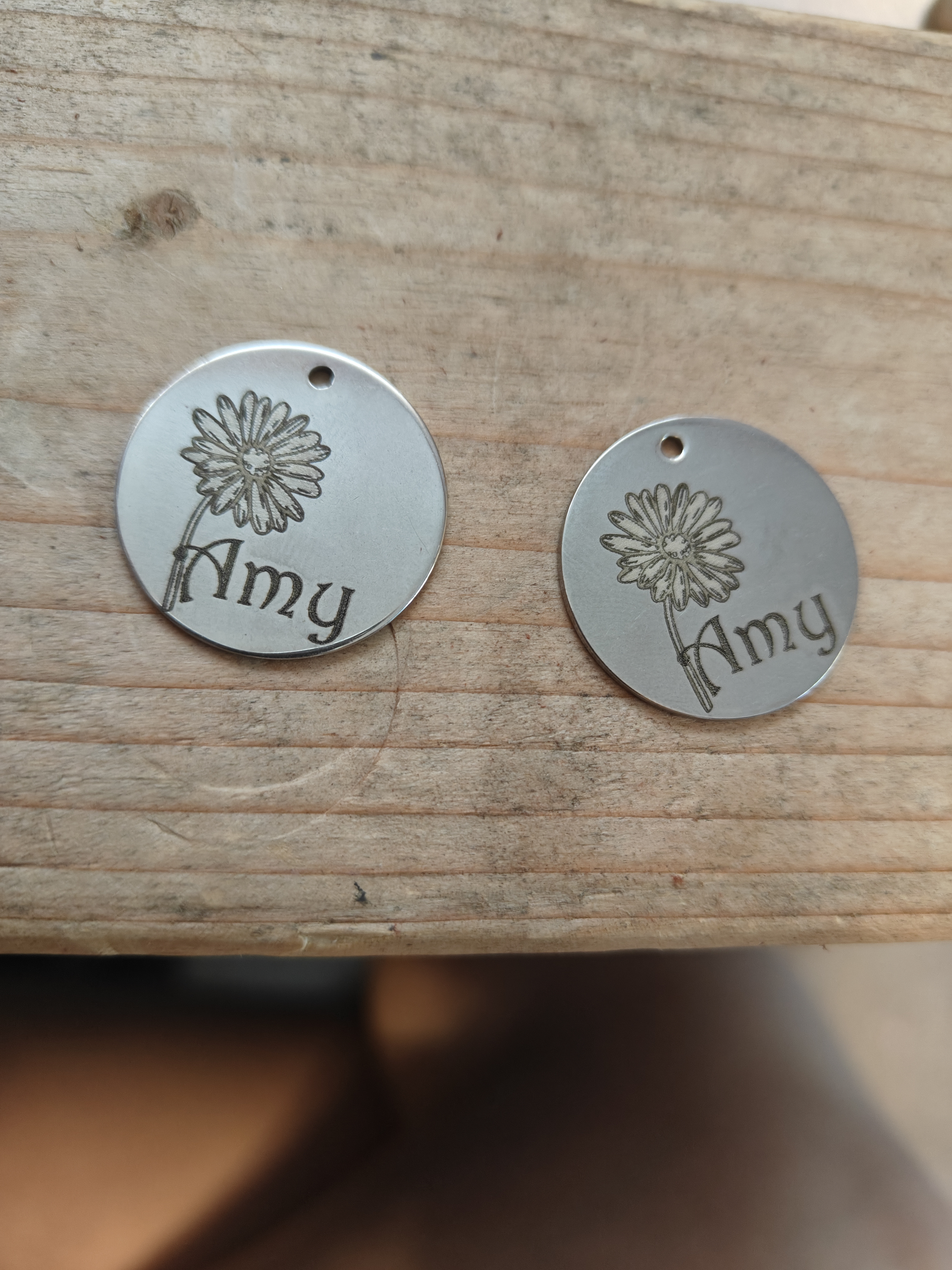 Personalized Gerber Daisy Engraved Earrings 
