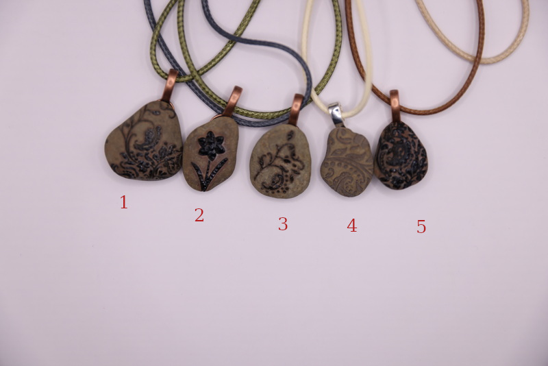 Engraved Natural Stone Necklaces