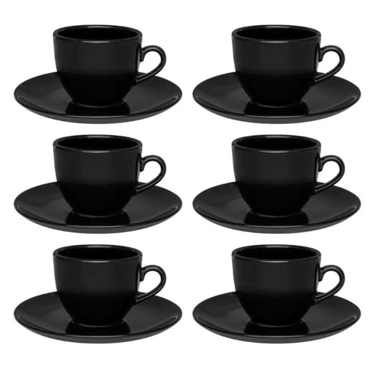 Conjunto de xícaras de café pretas